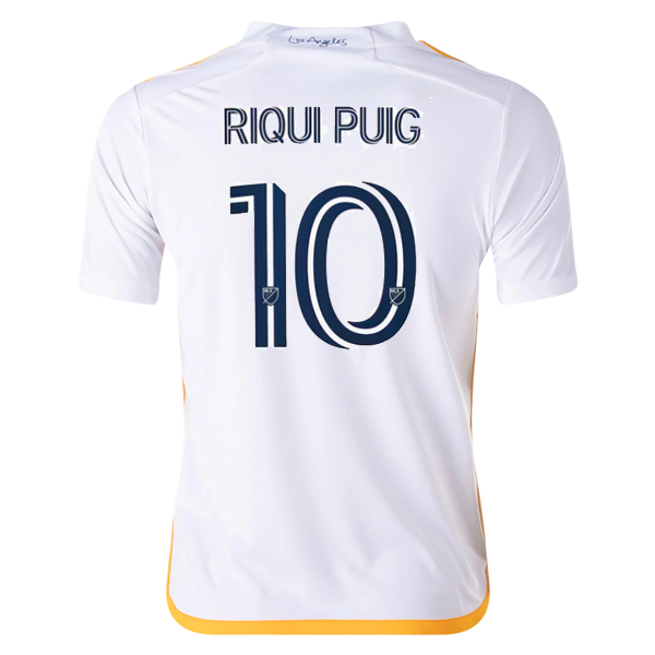 adidas Youth LA Galaxy Riqui Puig Home Jersey 24/25 (White/Yellow/Navy)