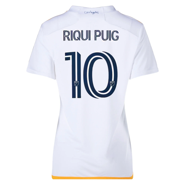 adidas Womens LA Galaxy Riqui Puig Home Jersey 24/25 (White/Yellow/Navy)