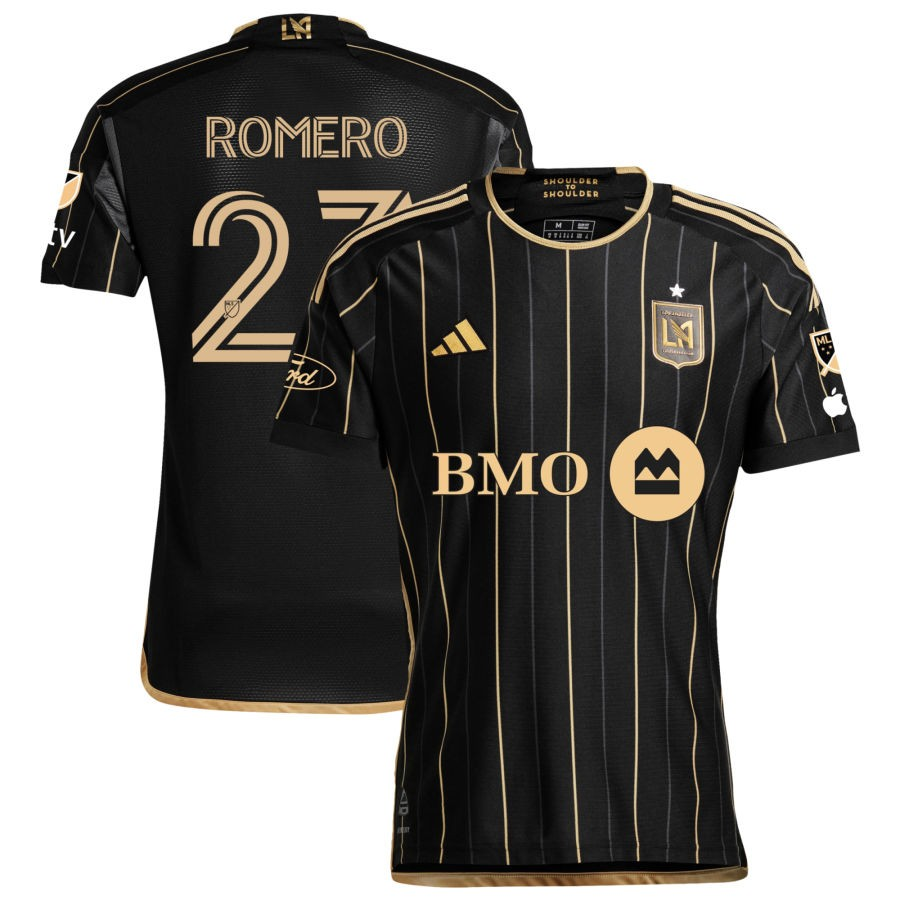 adidas LAFC Authentic Abraham Romero Home Jersey w/ MLS + Apple TV + Ford Patches 24/25 (Black/Gold)