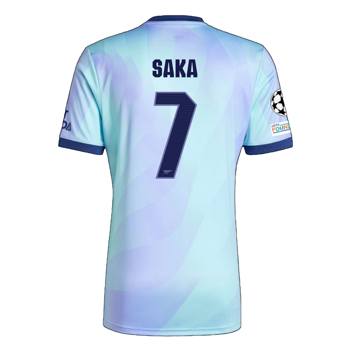 adidas Arsenal Bukayo Saka Third Jersey w/ Champions League Patches 24/25 (Clear Aqua/Light Flash Purple)