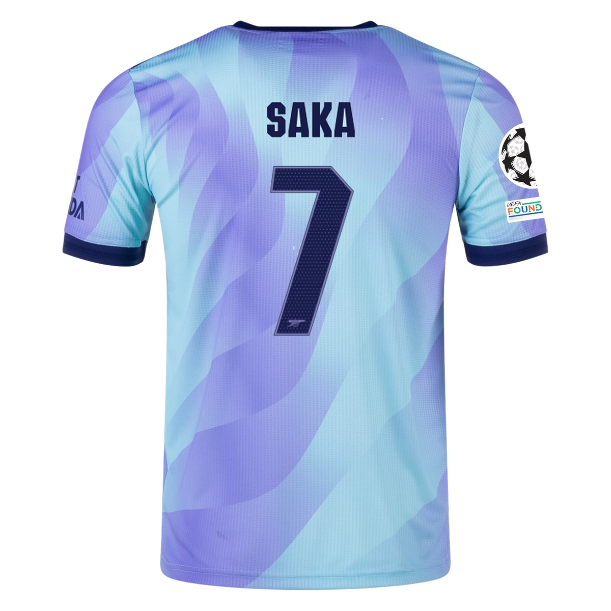 adidas Arsenal Authentic Bukayo Saka Third Jersey w/ Champions League Patches 24/25 (Clear Aqua/Light Flash Purple)