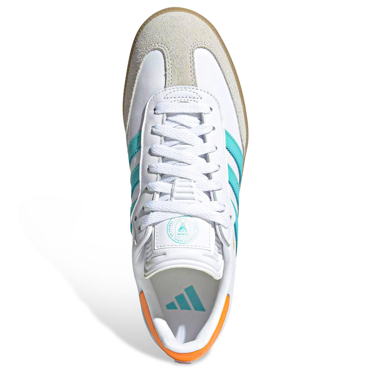 adidas Samba Inter Miami Indoor Soccer Shoes (White/Mint/Gum)