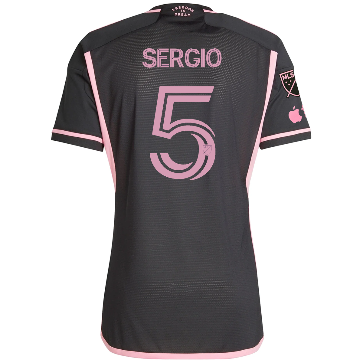 adidas Inter Miami Authentic Sergio Busquets Royal Caribbean Away Jersey w/ MLS + Apple TV Patches 23/24 (Black/Bliss Pink)