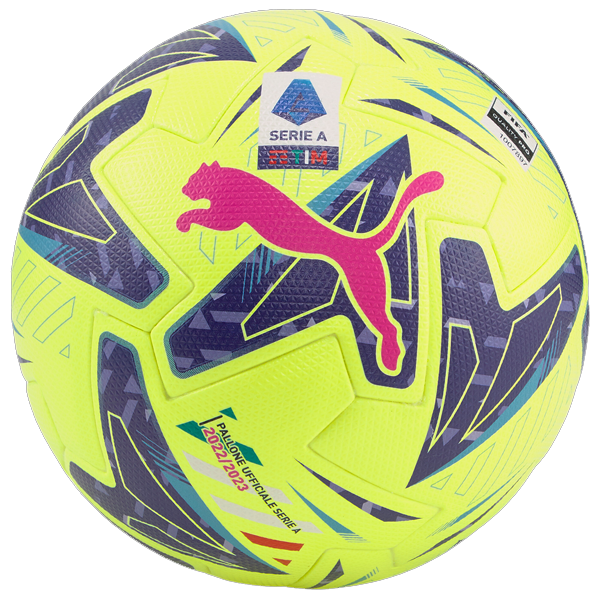 Puma Orbita 1 Serie A Pro Official Match Ball 22/23 (Lemon Tonic/Sunset Glow)