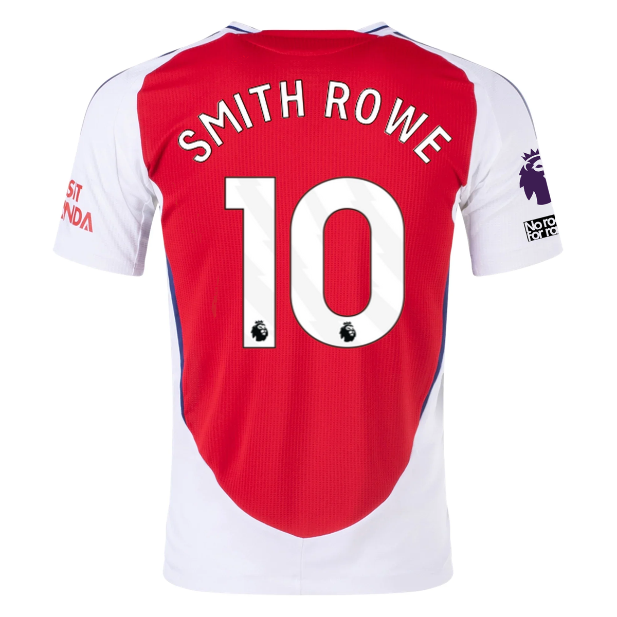 adidas Arsenal Authentic Emile Smith Rowe Home Jersey w/ EPL + No Room For Racism Patches 24/25 (Better Scarlet/White)