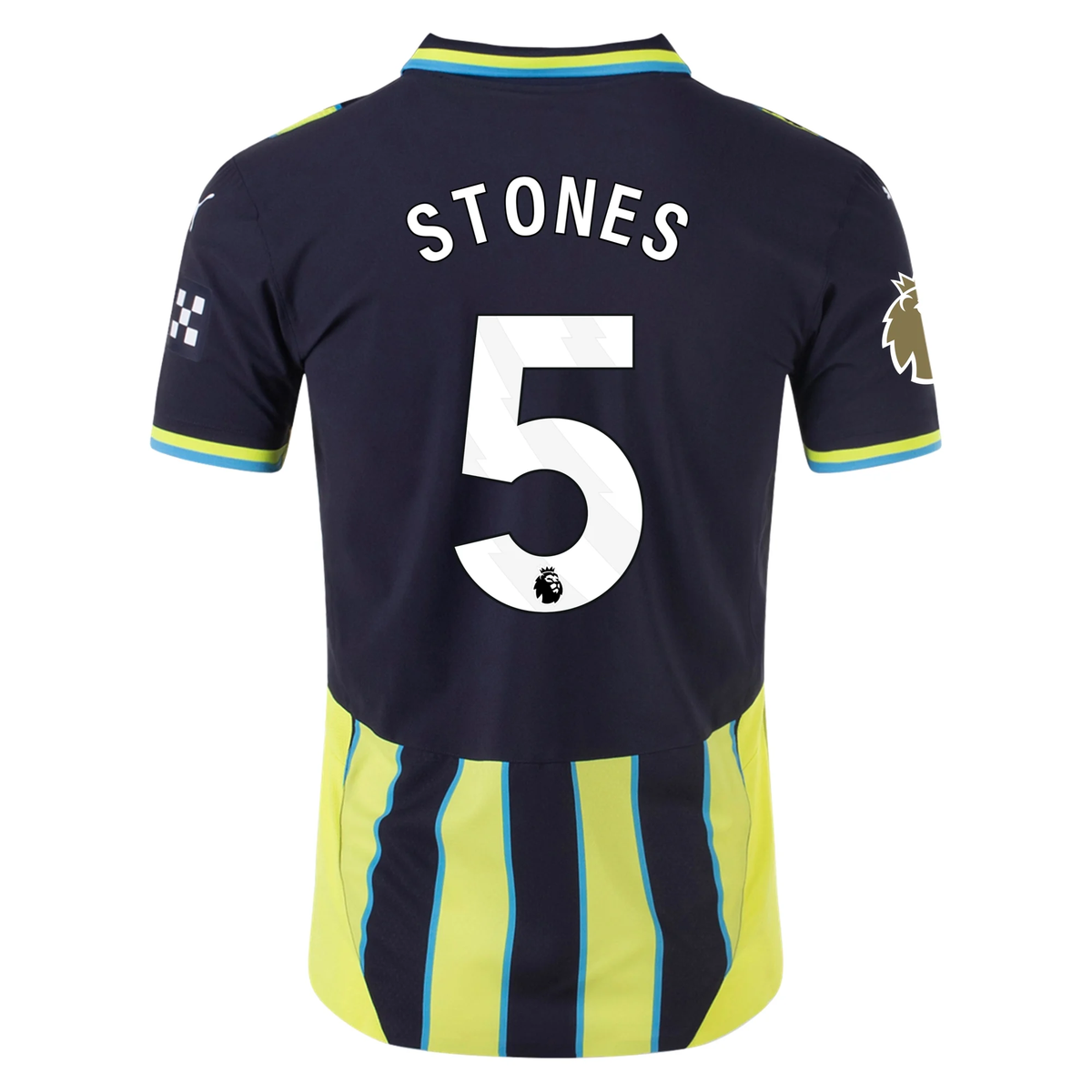 Puma Manchester City Authentic John Stones Away Jersey w/ EPL + Club World Cup Patch 24/25 (New Navy/Yellow Glow)