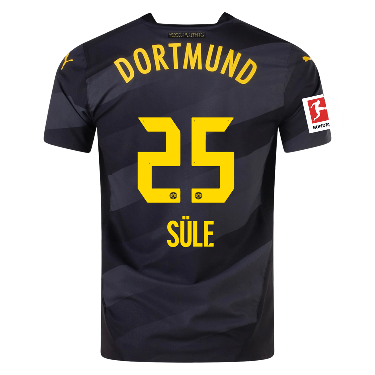 Puma Borussia Dortmund Authentic Niklas Süle Away Jersey w/ Bundesliga Patch 24/25 (Puma Black/Faster Yellow)