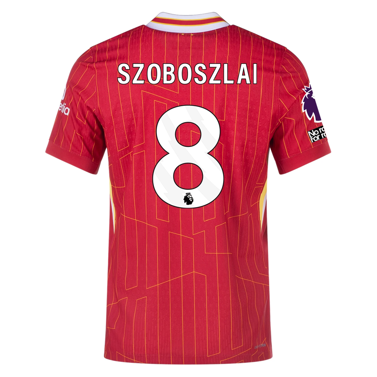 Nike Liverpool Match Authentic Dominik Szoboszlai Home Jersey w/ EPL + No Room For Racism Patches 24/25 (Gym Red/Chrome Yellow)