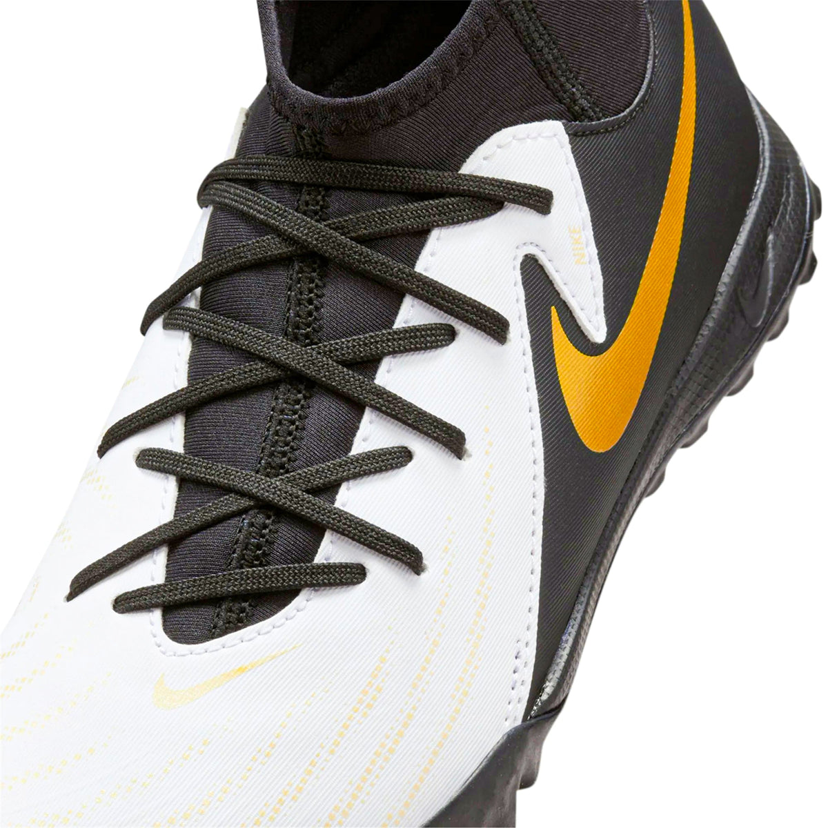 Nike Jr. Phantom Luna II Academy Turf Soccer Shoes (White/Black/Metallic Gold Coin)