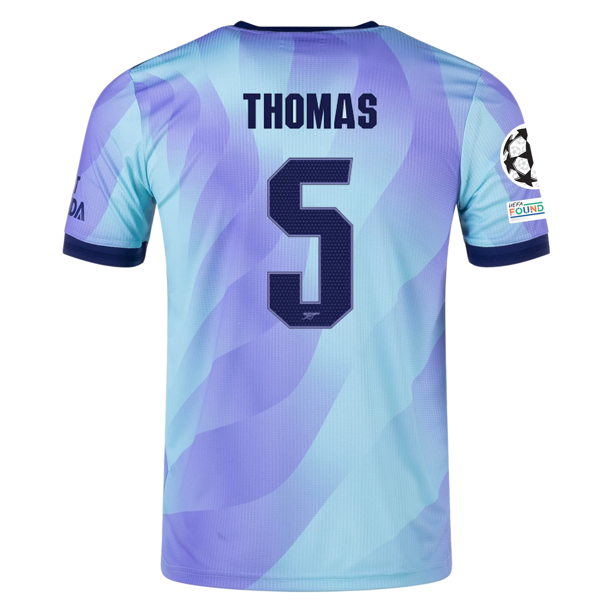 adidas Arsenal Authentic Thomas Partey Third Jersey w/ Champions League Patches 24/25 (Clear Aqua/Light Flash Purple)