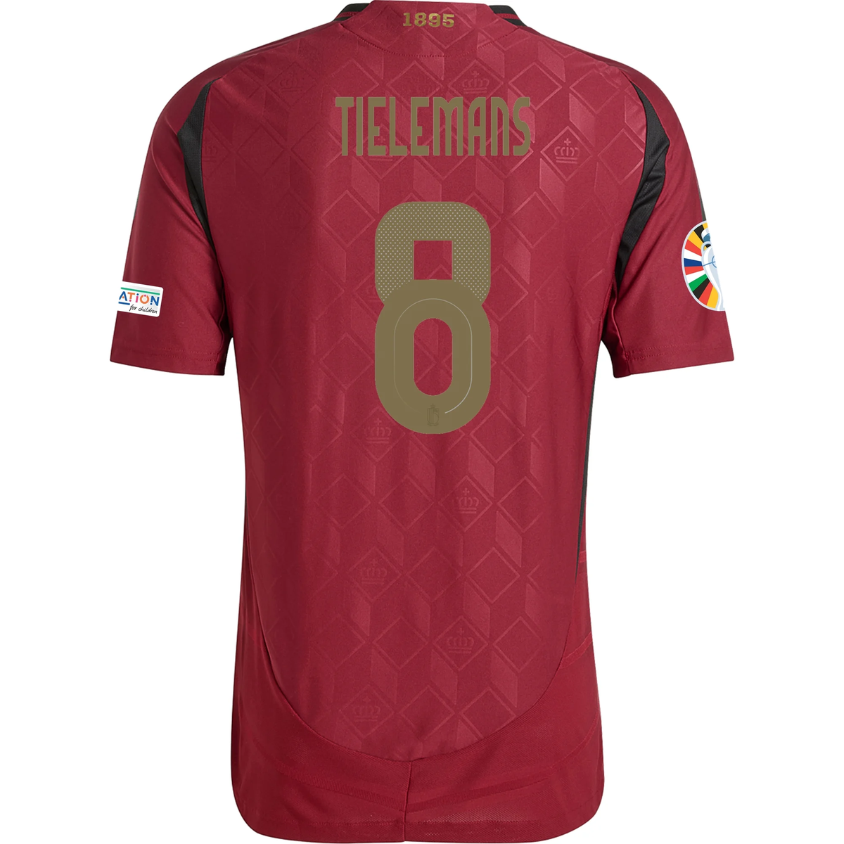 adidas Belgium Authentic Youri Tielemans Home Jersey w/ Euro 2024 Patches 24/25 (Burgundy)