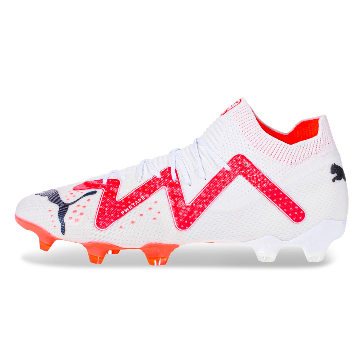 Puma Future Ultimate Soccer Cleats FG/AG Soccer Cleats (Puma White/Fire-Orchid)