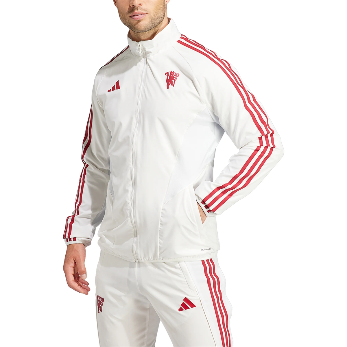 adidas Manchester United Anthem Jacket 23/24 (Cloud White/Crystal White)