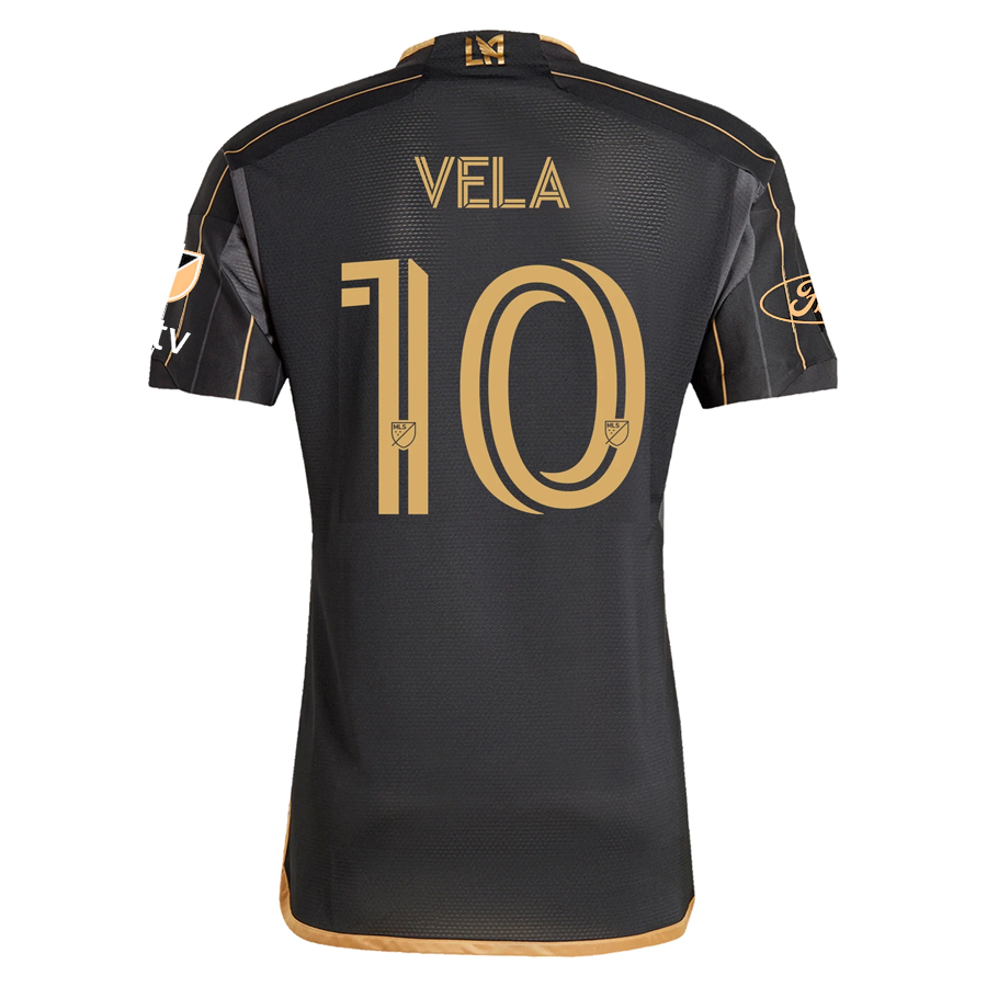 adidas LAFC Carlos Vela Home Jersey w/ MLS + Apple TV + Ford Patches 24/25 (Black/Gold)