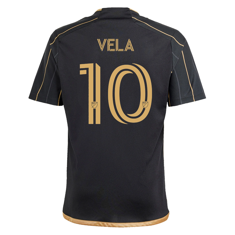 adidas Youth LAFC Carlos Vela Home Jersey 24/25 w/ BMO Sponsor (Black/Gold)