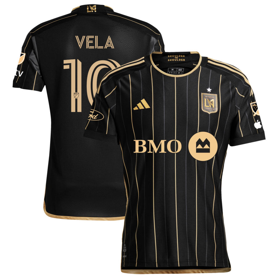 adidas LAFC Authentic Carlos Vela Home Jersey w/ MLS + Apple TV + Ford Patches 24/25 (Black/Gold)