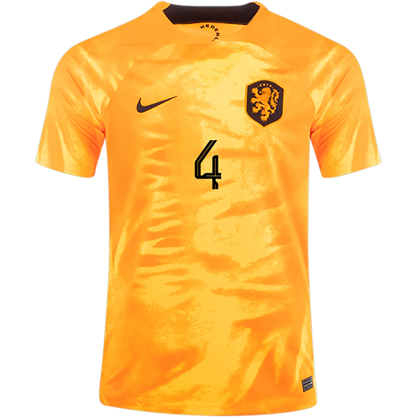 Nike Netherlands Virgil Van Dijk Home Jersey 22/23 (Laser Orange/Black)