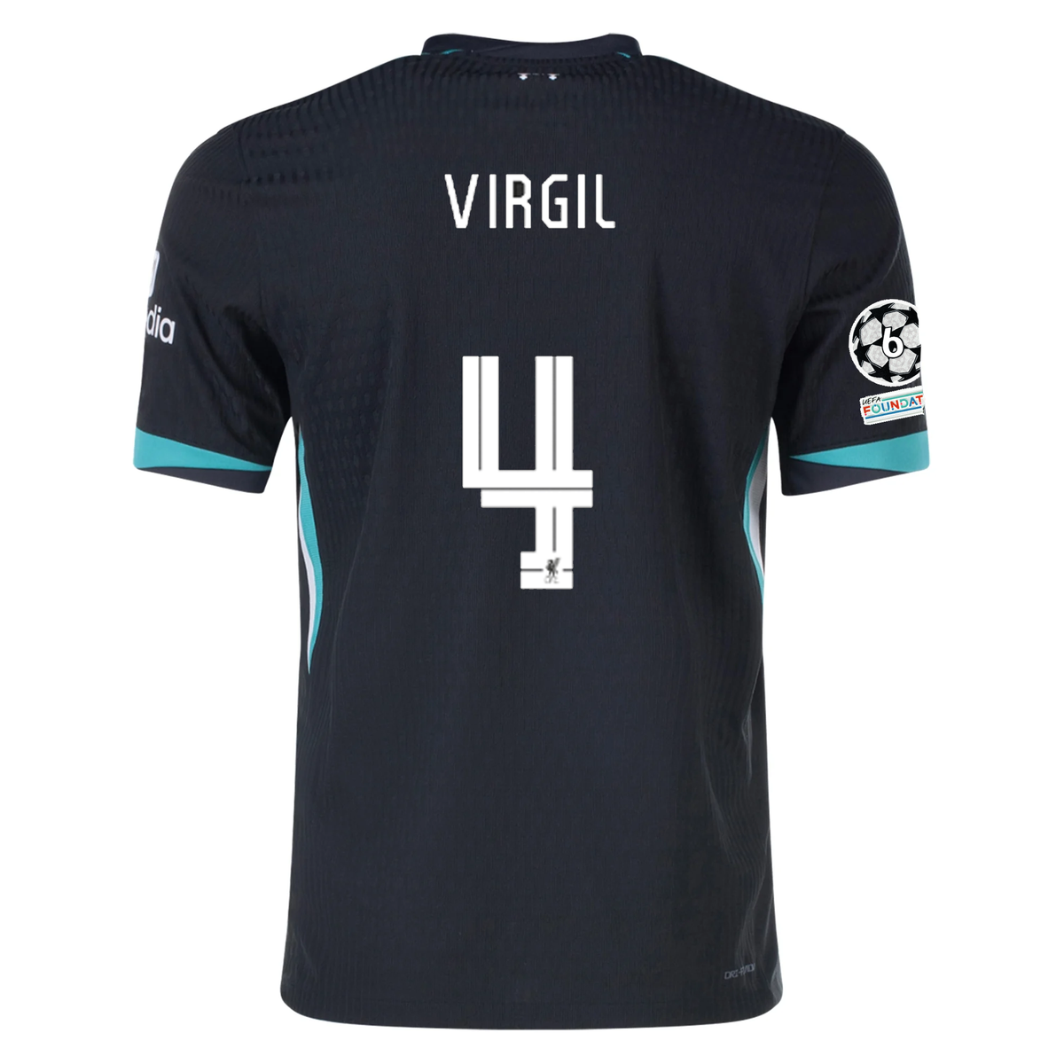 Nike Liverpool Authentic Virgil Van Dijk Away Jersey w/ Champions League 24/25 (Night Forest/Washed Teal)