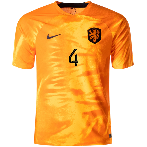 Nike Netherlands Virgil Van Dijk Match Authentic Home Jersey 22/23 (Laser Orange/Black)