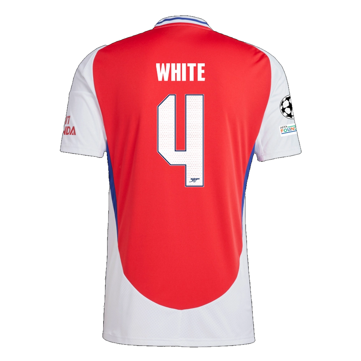 adidas Arsenal Ben White Home Jersey w/ Champions League Patches 24/25 (Better Scarlet/White)