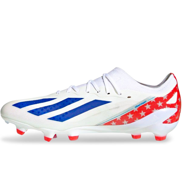 adidas Crazyfast USA.1 FG Soccer Cleats (White/Power Blue)