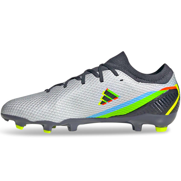 adidas X Speedportal.3 Firm Ground Soccer Cleats (Silver Metallic/Core Black/Solar Yellow)