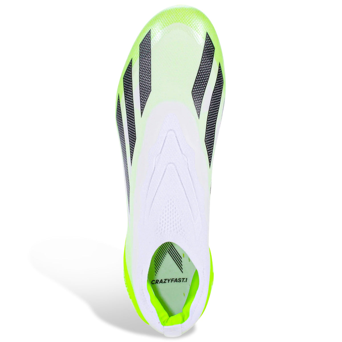 adidas X Crazyfast.1 LL Firm Ground Soccer Cleats (White/Core Back/Lucid Lemon)