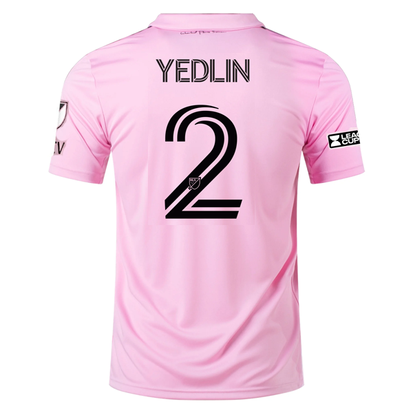 adidas Inter Miami DeAndre Yedlin Home Jersey 23/24 w/ MLS + Leagues Cup Patch + Match Details (True Pink/Black)