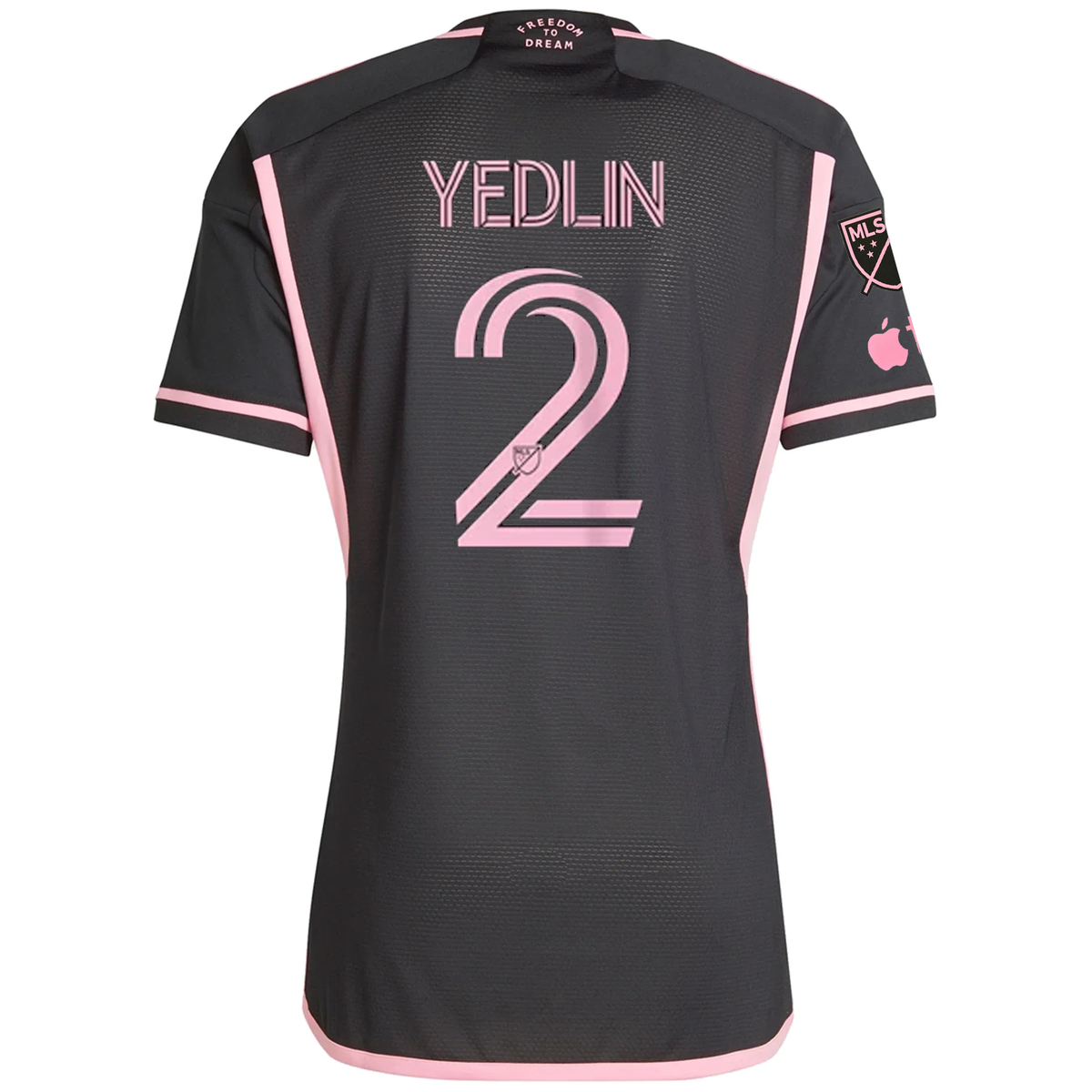 adidas Inter Miami Authentic DeAndre Yedlin Royal Caribbean Away Jersey w/ MLS + Apple TV Patches 23/24 (Black/Bliss Pink)