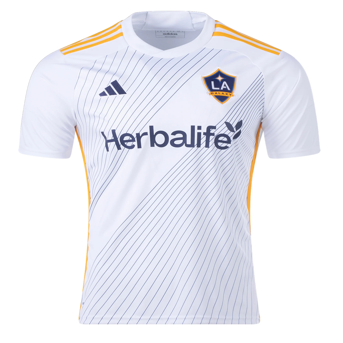 adidas Youth LA Galaxy Gabriel Pec Home Jersey 24/25 (White/Yellow/Navy)