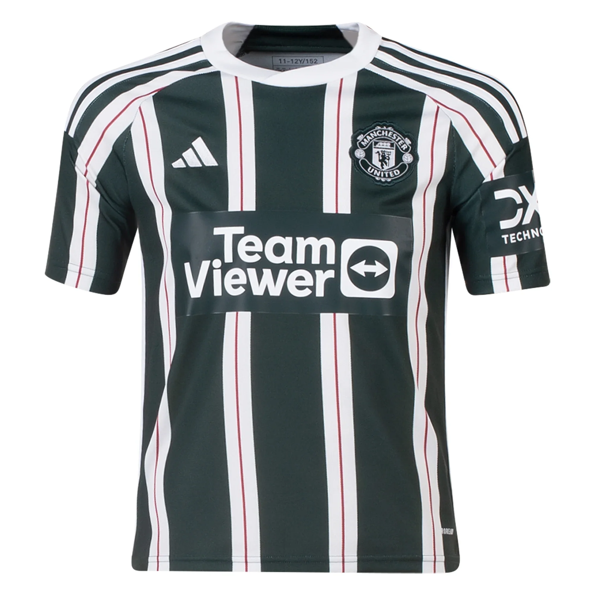 adidas Youth Manchester United Jadon Sancho Away Jersey 23/24 (Green Night/Core White/Active Maroon)