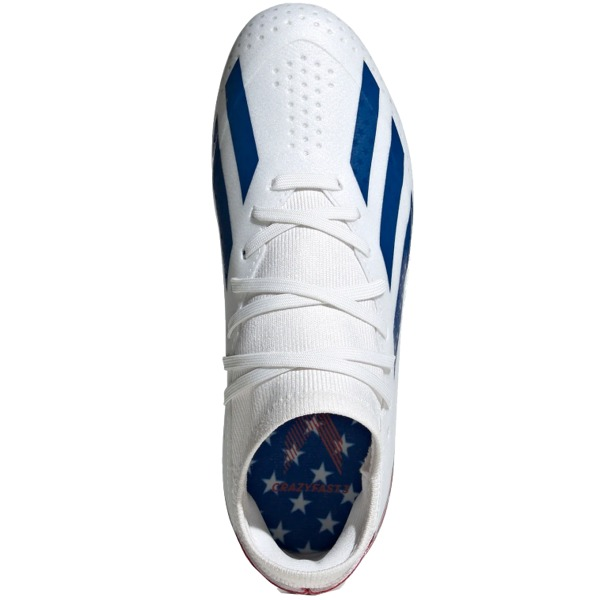 adidas X Crazyfast USA.3 Firm Ground Soccer Cleats (White/Power Blue)