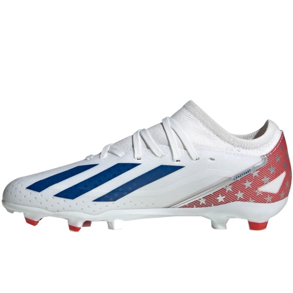 adidas X Crazyfast USA.3 Firm Ground Soccer Cleats (White/Power Blue)