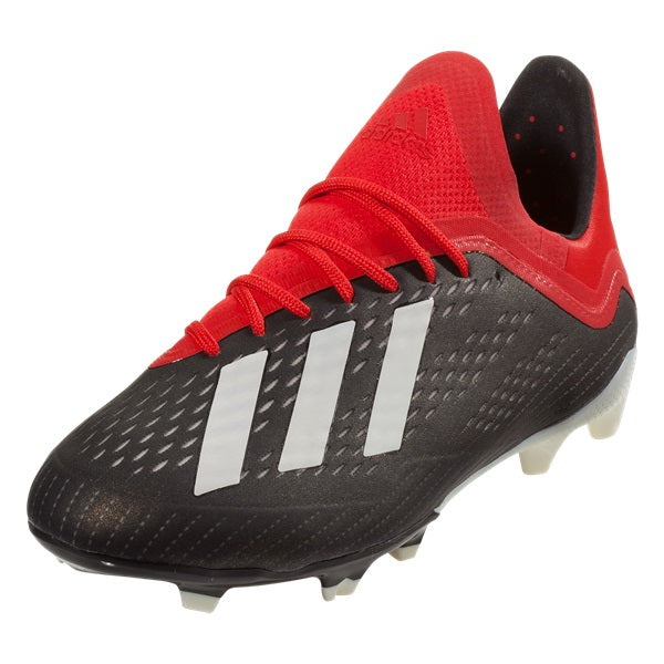 Adidas Jr. X 18.1 FG Firm Ground Soccer Cleats (Black/Active Red) | Soccer Wearhouse