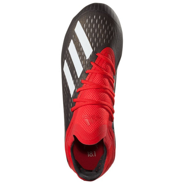 Adidas Jr. X 18.1 FG Firm Ground Soccer Cleats (Black/Active Red) | Soccer Wearhouse