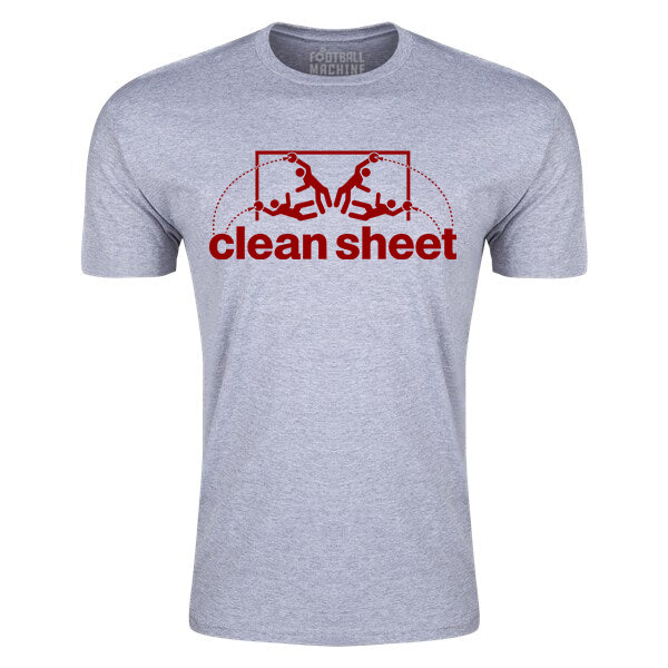 Football Machine Stick Figure Clean Sheet T-Shirt (Sport Grey) | Soccer Wearhouse