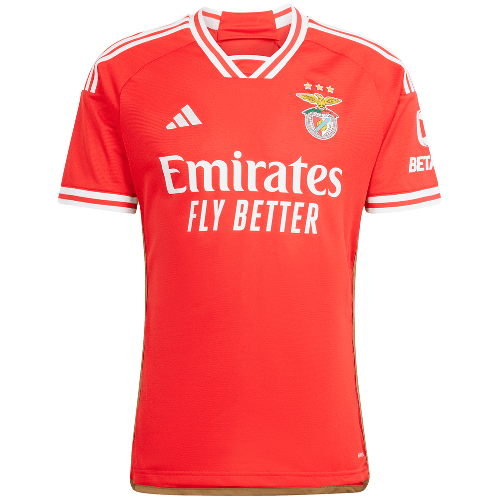 adidas Benfica Men&#39;s Home Stadium Jersey w/ Champions League Patches 23/24 (Red)