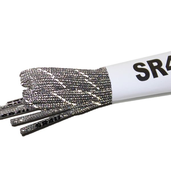 SR4U Metallic Silver Reflective Laces | Soccer Wearhouse