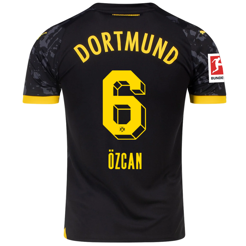 Puma Borussia Dortmund Salih Özcan Away Jersey w/ Bundesliga Patch 23/24 (Puma Black/Cyber Yellow)