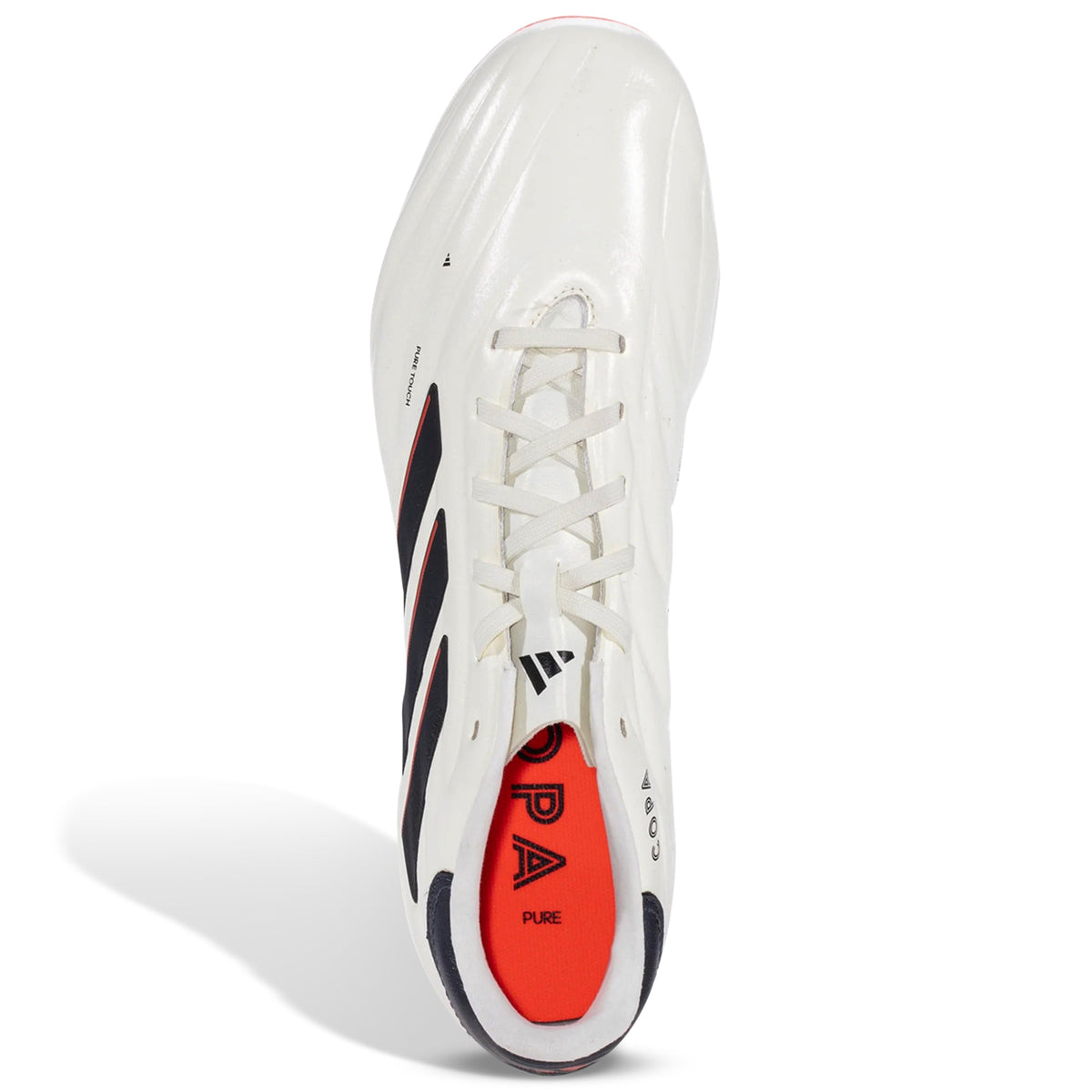 adidas Copa Pure 2 Pro Firm Ground Soccer Cleats (Ivory/ Core Black/Solar Red)