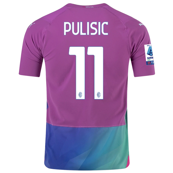 Puma AC Milan Authentic Christian Pulisic Third Jersey w/ Serie A Patch 23/24 (Ravish/Royal Sapphire)