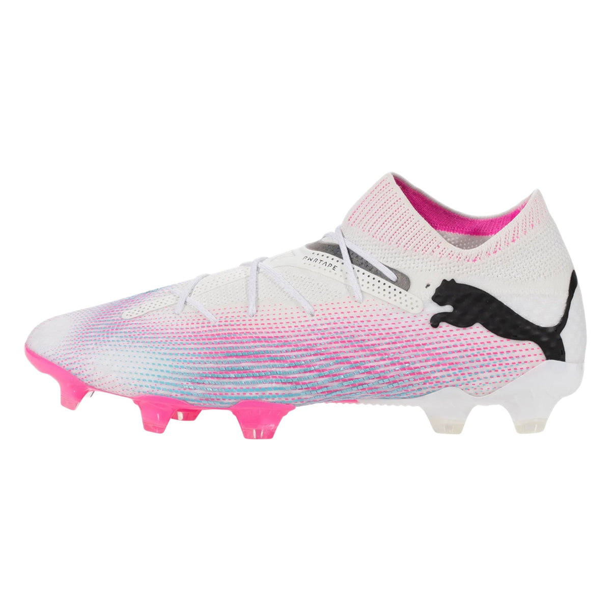 PUMA Future 7 Ultimate FG/AG Soccer Cleats (White/Black/Poison Pink)