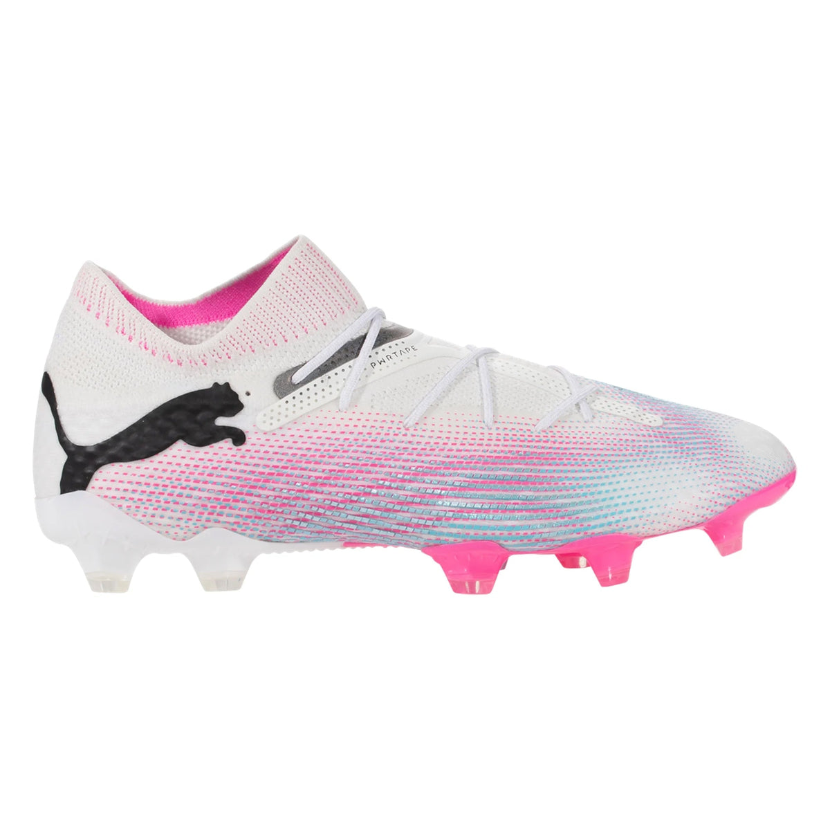 PUMA Future 7 Ultimate FG/AG Soccer Cleats (White/Black/Poison Pink)