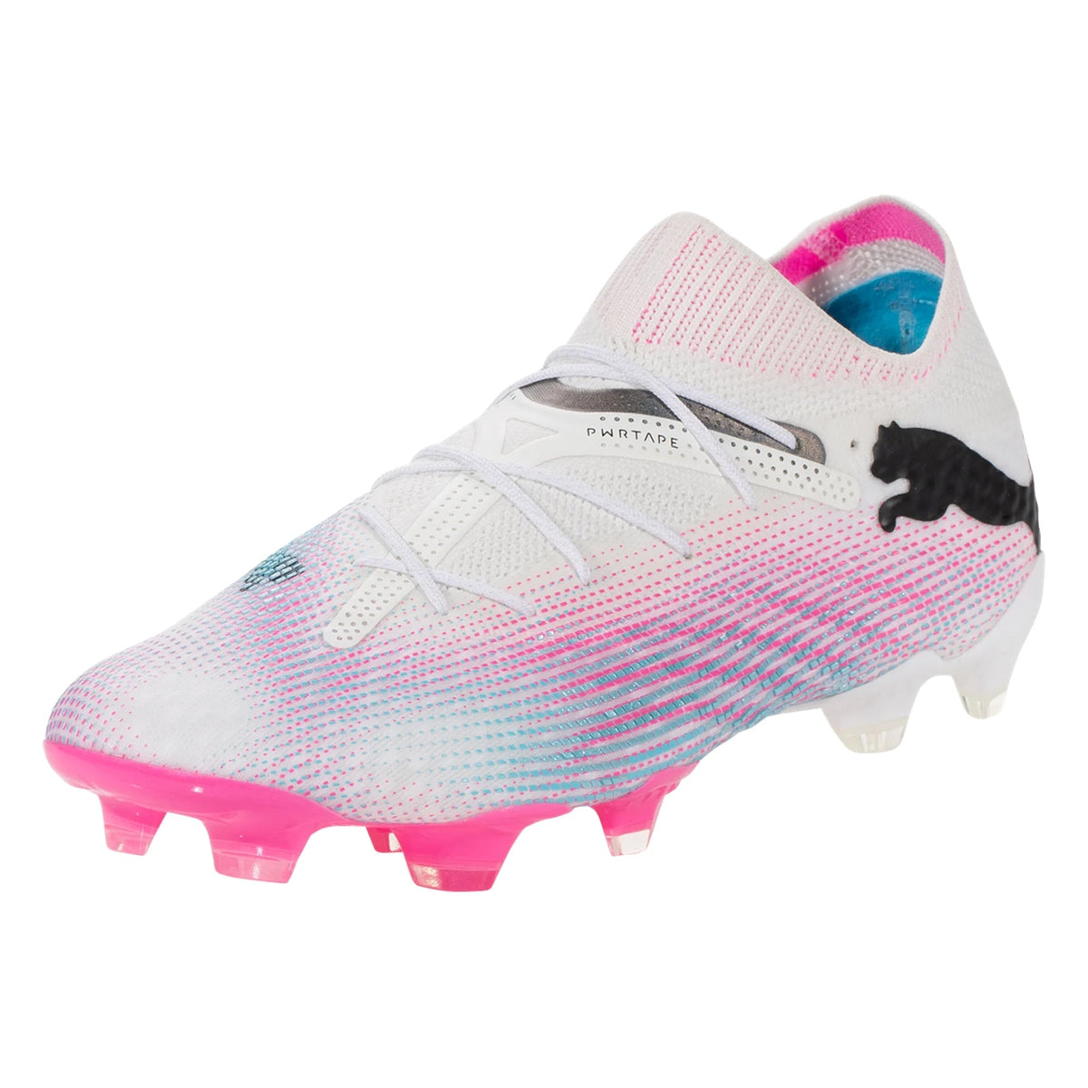 PUMA Future 7 Ultimate FG/AG Soccer Cleats (White/Black/Poison Pink)