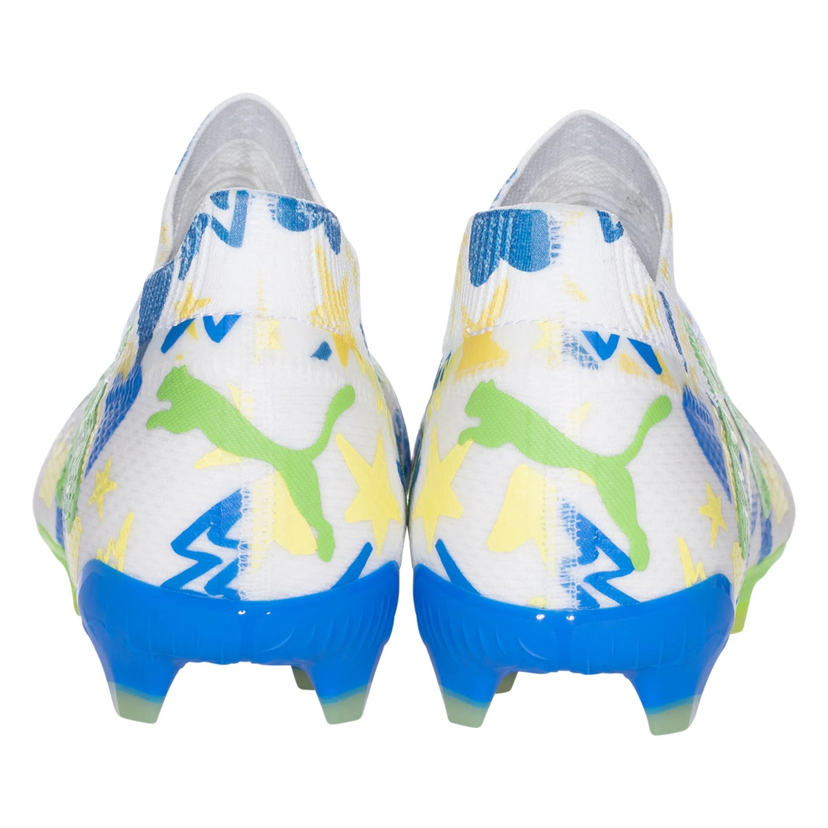 Puma Future Ultimate X Neymar Jr FG/AG Soccer Cleats (Puma White/Racing Blue/Parakeet Green)