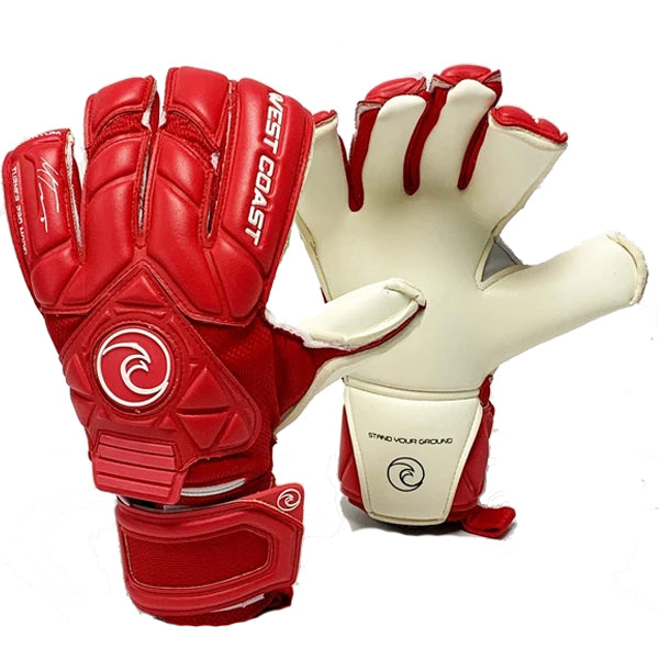 West Coast Quantum Turner Pro Goalkeeper Gloves (Red/White)