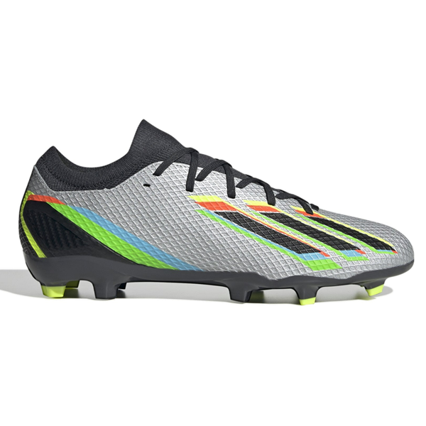 adidas Jr. X Speedportal.3 Firm Ground Soccer Cleats (Core Black/Metallic Silver)