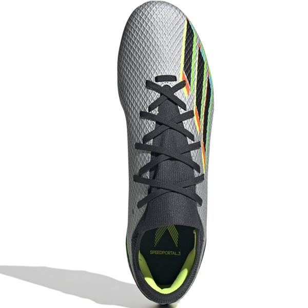 adidas Jr. X Speedportal.3 Firm Ground Soccer Cleats (Core Black/Metallic Silver)