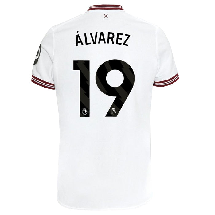 Umbro West Ham Edson Alvarez Away Jersey w/ EPL + No Room For Racism Patches 23/24 (White)