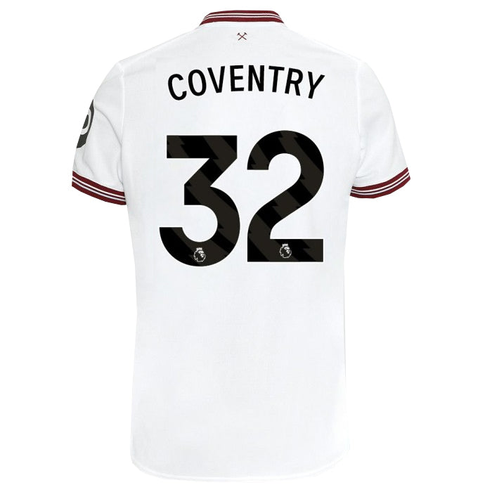 Umbro West Ham Coventry Away Jersey w/ EPL + No Room For Racism Patches 23/24 (White)